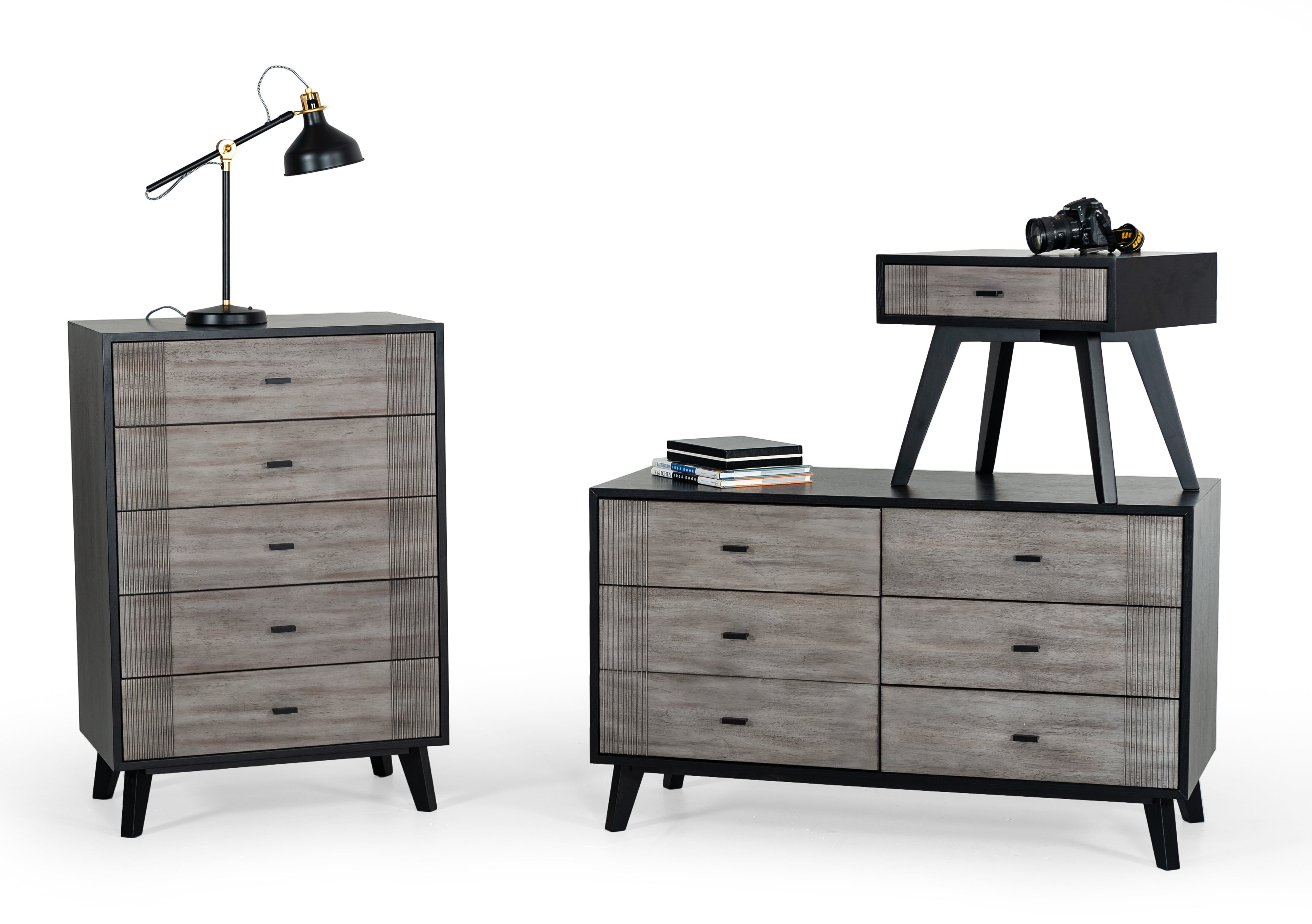 Nova Domus Panther Contemporary Grey & Black Dresser