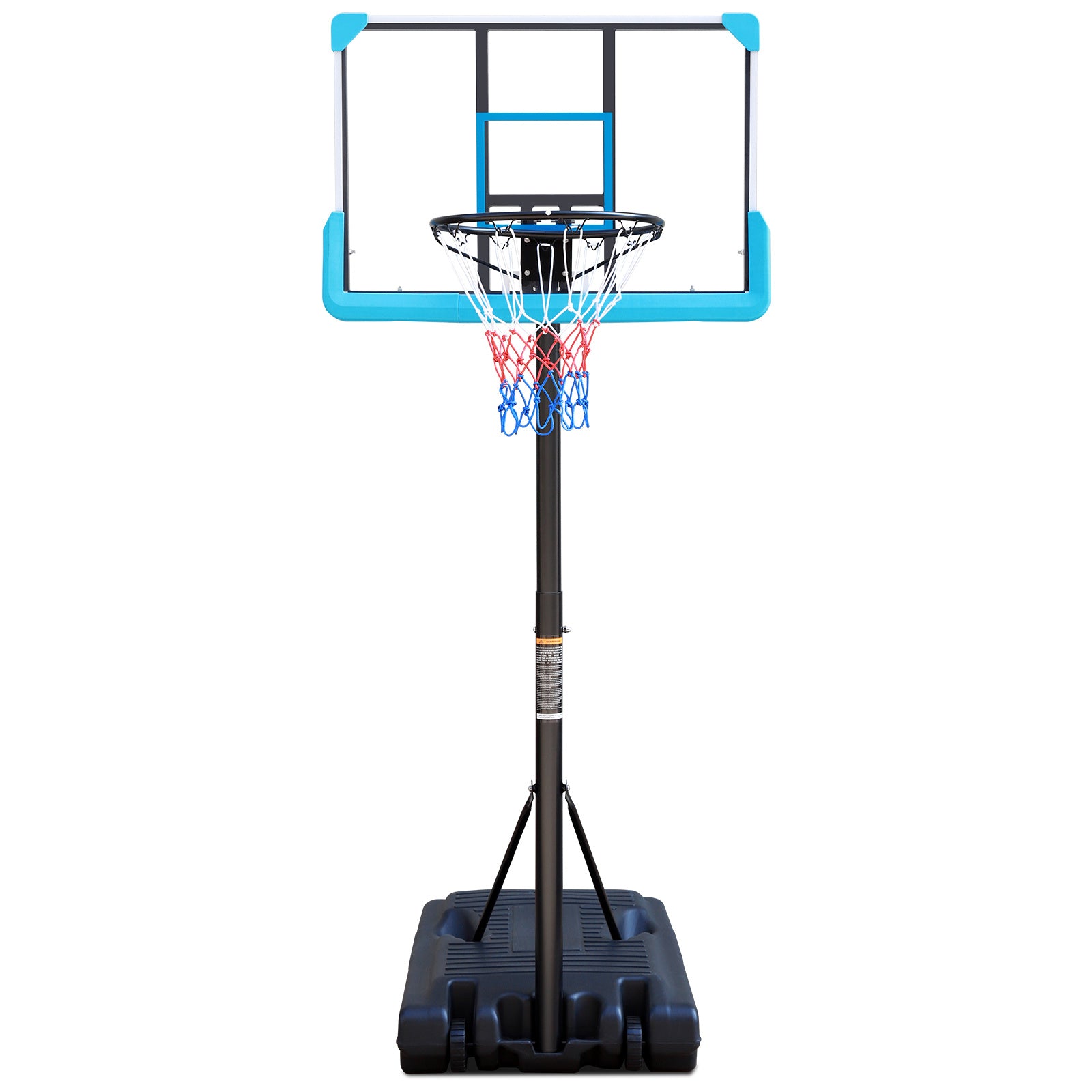 Portable Poolside Black Basketball Hoop Swimming Pool 4ft to 6.5ft Height-Adjustable Basketball System Goal Stand for Kids