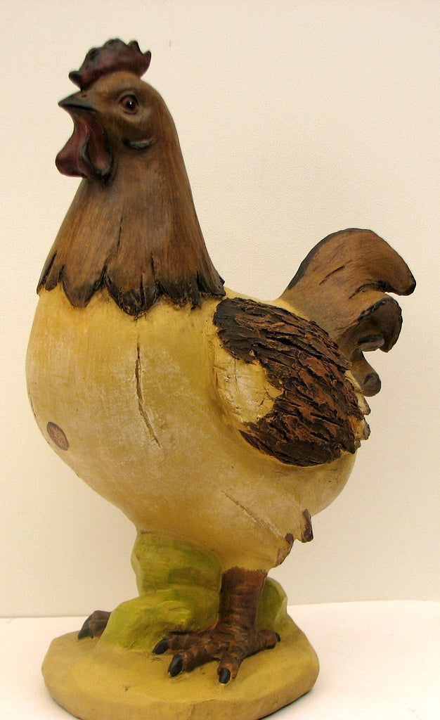 Hen Figurine Faux Wood design