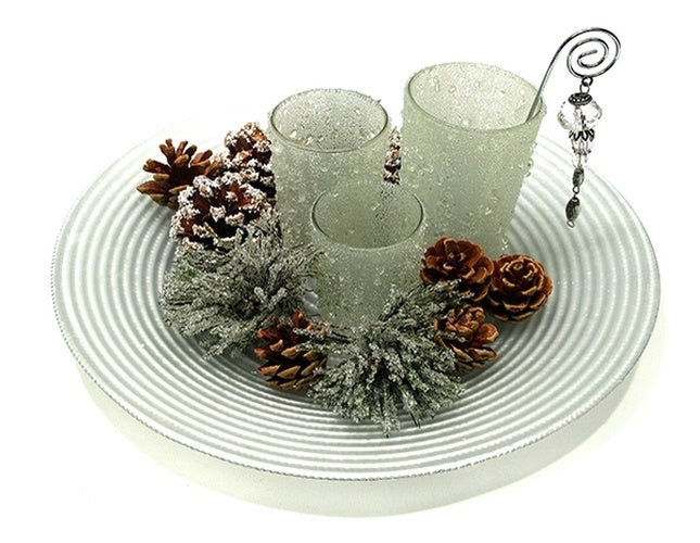 Ice Crystal 3 VotivePlate 15pc Holiday Set