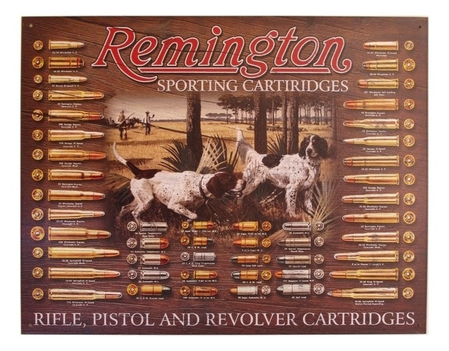 Tin Sign Remington Bullet Board