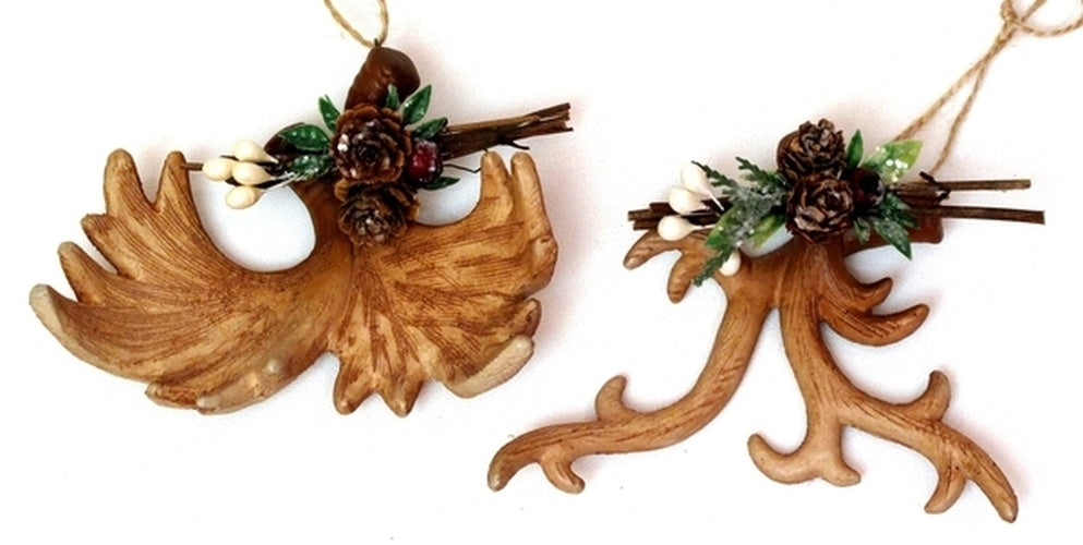 Roman Antler Ornaments Set of 2