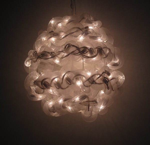 10'' White Spun Tube Light Ball 1 Lights