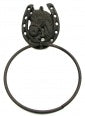 Horse With Horseshoe Towel Ring