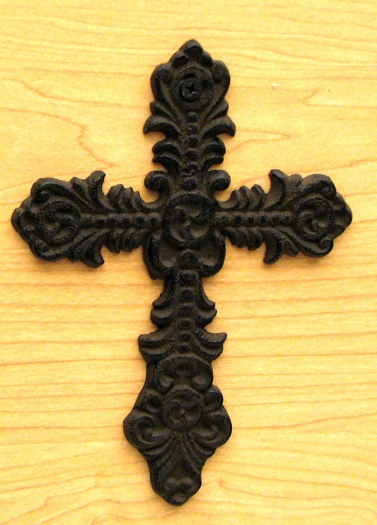 Fleur De Lis Cast Iron Cross