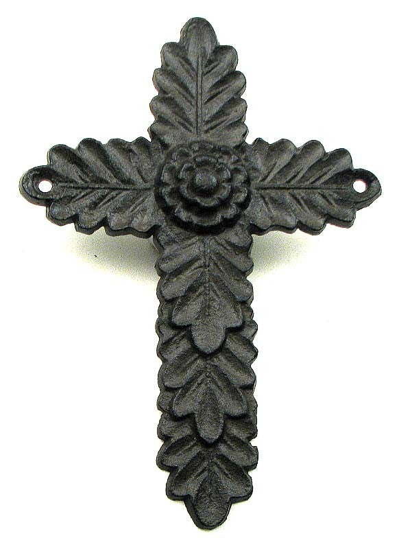 Antiqued Rust Cast Iron Cross Set of 2