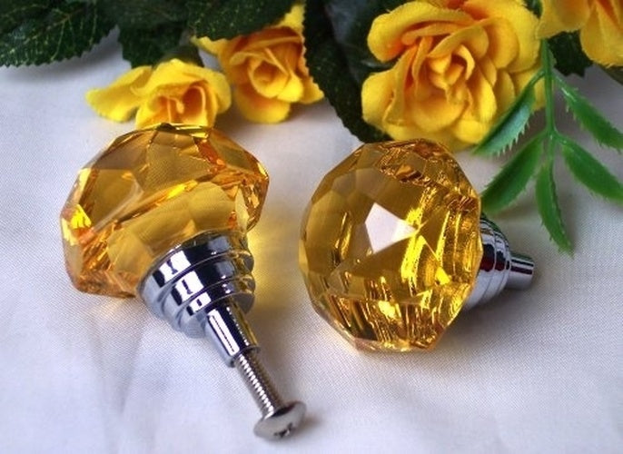 Amber Solid Crystal Drawer / Door Pull