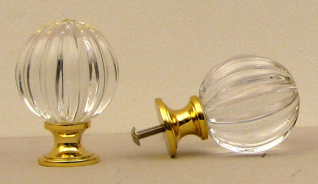 Clear Solid Crystal Pumpkin Knob