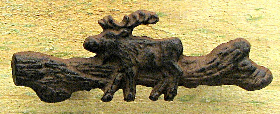 Cast Iron Moose on Log Drawer Handle