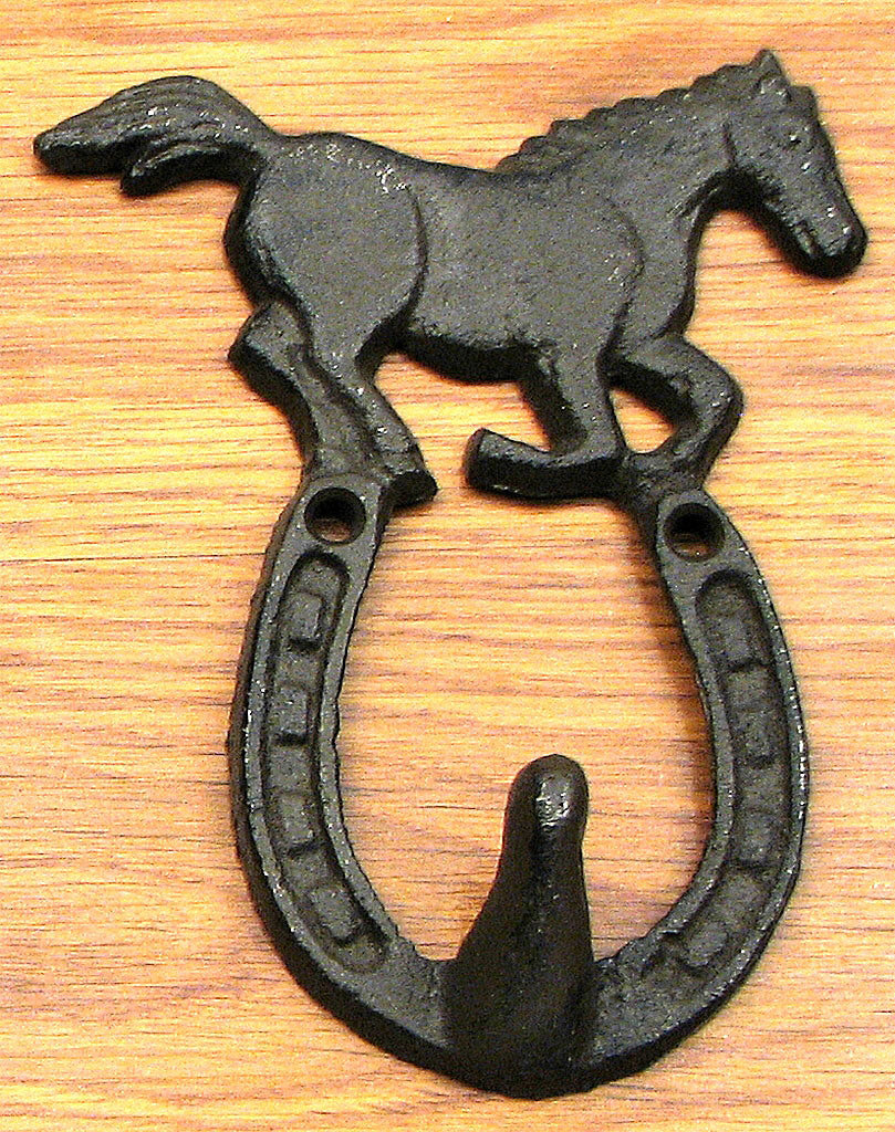 Horse on Horseshoe Hook Set/6