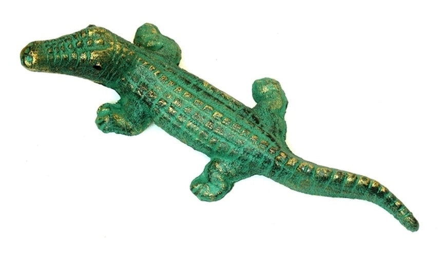 Cast Iron GreenGold Alligators Set of 2