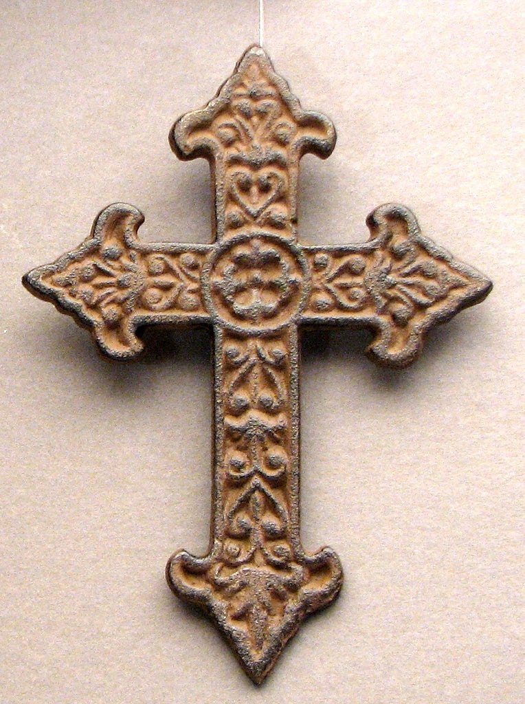 Solid Cast Iron Fleur De Lis Cross