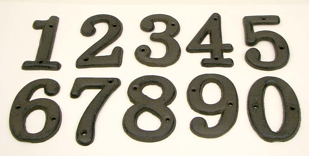 Solid Cast Iron Number 0 - 9 Set 10