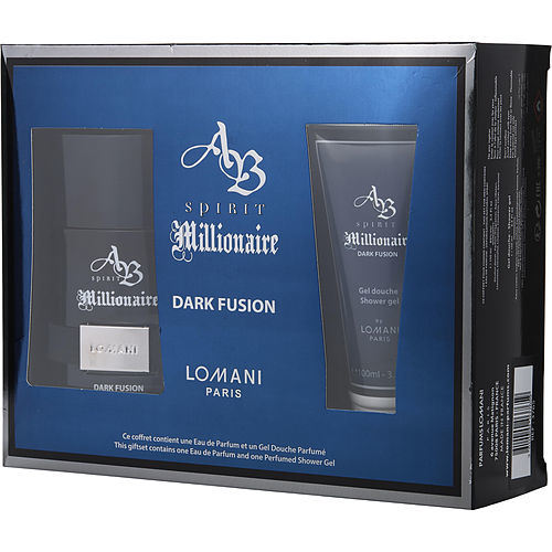 AB SPIRIT MILLIONAIRE DARK FUSION by Lomani EAU DE PARFUM SPRAY 3.3 OZ & SHOWER GEL 3.3 OZ