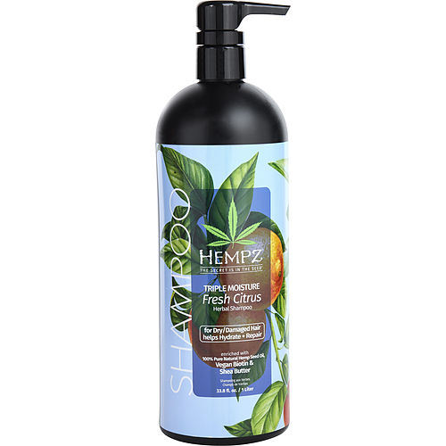 HEMPZ by Hempz TRIPLE MOISTURE FRESH CITRUS HERBAL SHAMPOO FOR DRY/DAMAGED HAIR 33.8 OZ