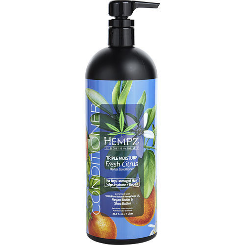 HEMPZ by Hempz TRIPLE MOISTURE FRESH CITRUS HERBAL CONDITIONER FOR DRY/DAMAGED HAIR 33.8 OZ