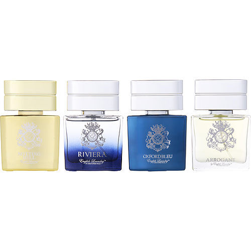 ENGLISH LAUNDRY VARIETY by English Laundry 4 PIECE MENS VARIETY WITH NOTTING HILL & RIVIERA & OXFORD BLEU & ARROGANT AND ALL ARE EDT 0.68 OZ