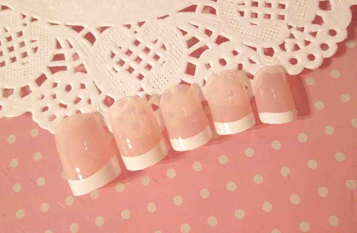 Nail art Nail art finished French long fake nail patch long French