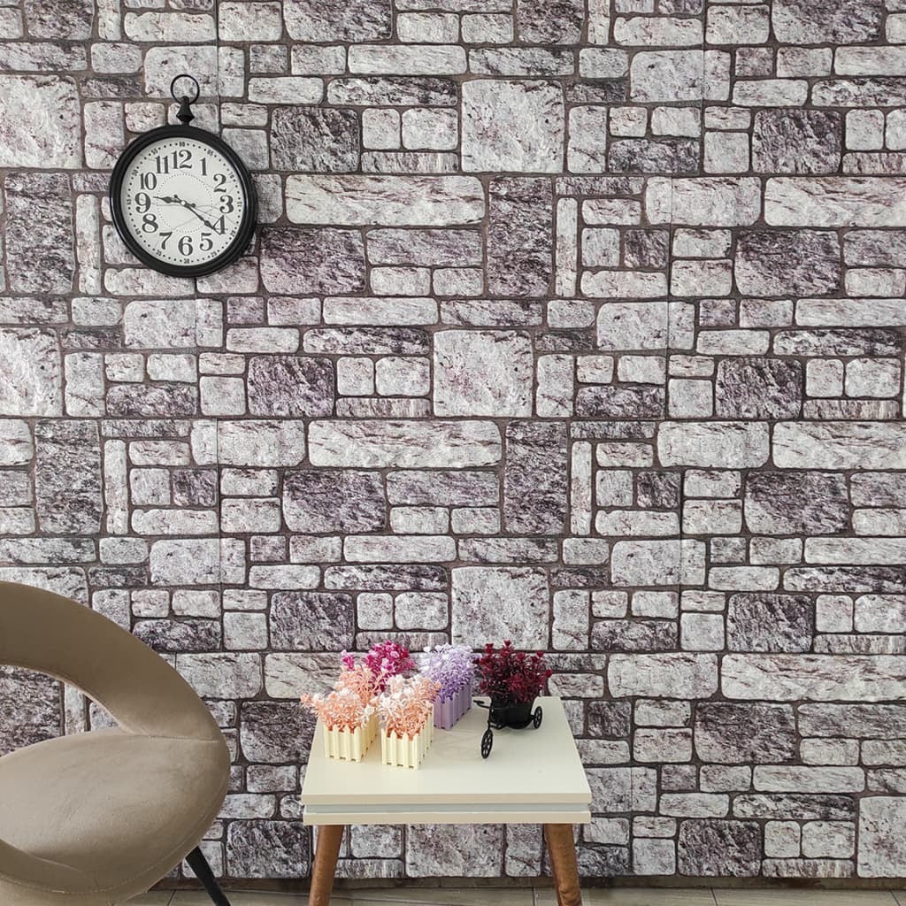 3D Wall Panels with Light Gray Brick Design 10 pcs EPS