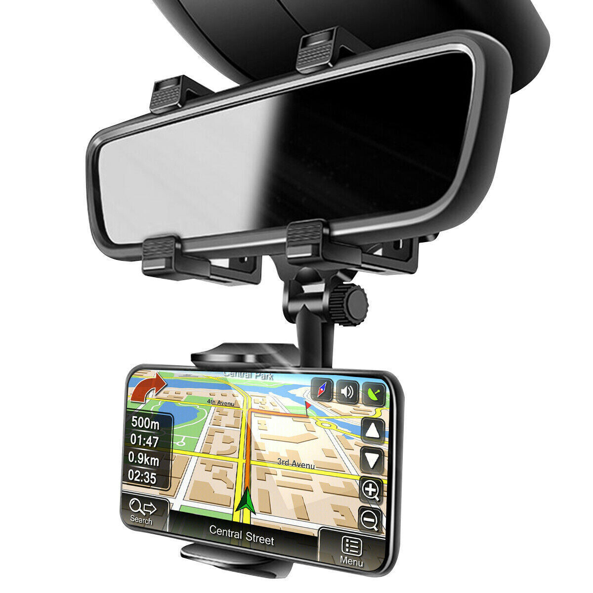 Universal 360 Rotation Car Rear View Mirror Mount Stand GPS Cell Phone Holder