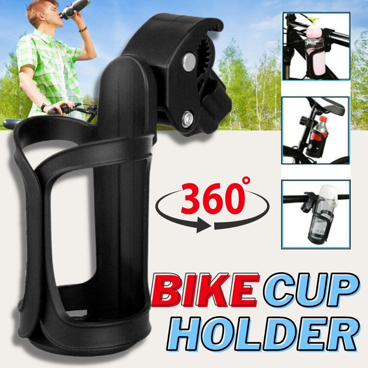 Bike Cup Holder Cycling Beverage Water Bottle Cage Mount Drink Bicycle Handlebar