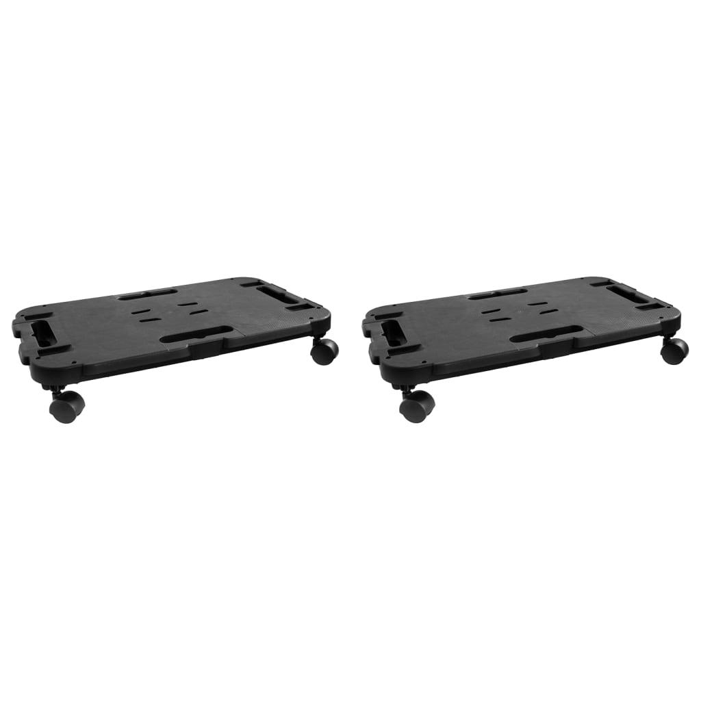 Transport Trolleys 2 pcs Black Polypropylene 440.9 lb