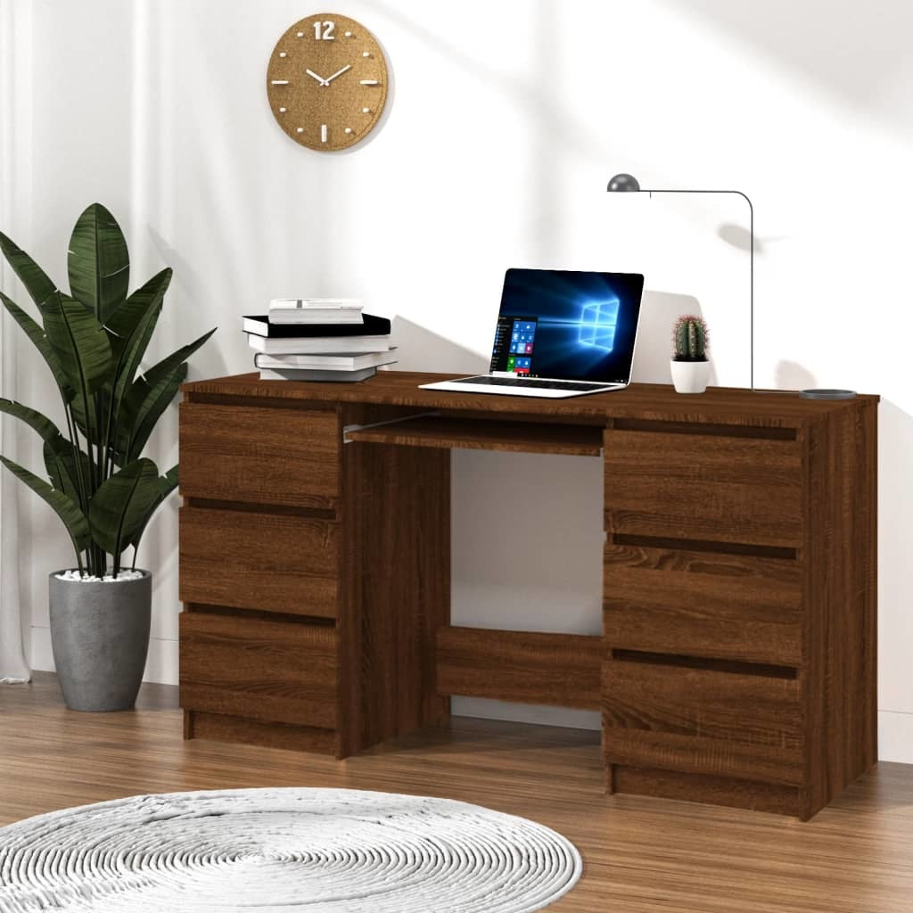 Writing Desk Brown Oak 55.1"x19.7"x30.3" Engineered Wood