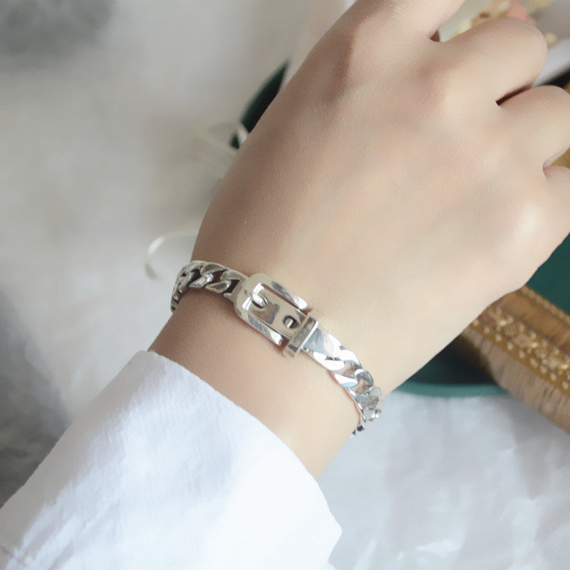 Women's 925 Sterling Silver Chain Belt Bracelet