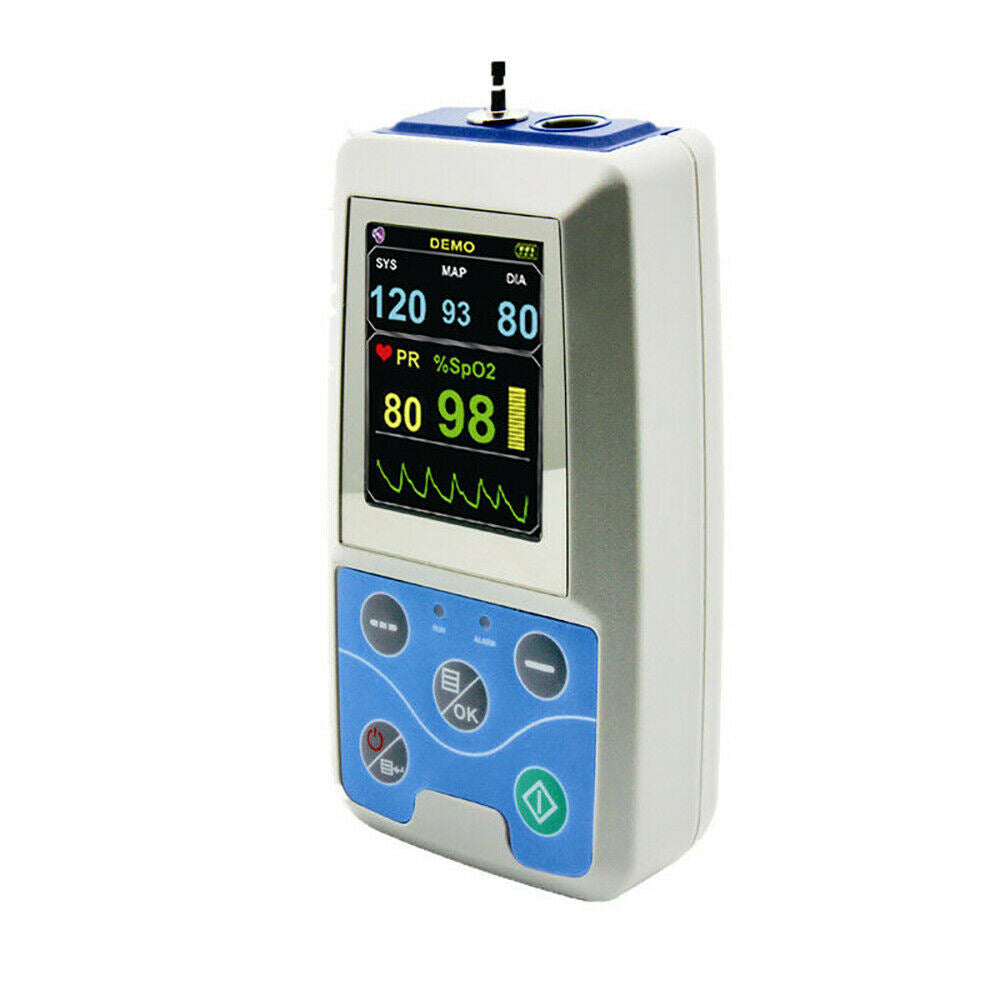 CONTEC PM50 24 Hours Ambulatory Blood Pressure Monitor SPO2 Probe Pulse Rate NIBP Recorder Software USB Data Store