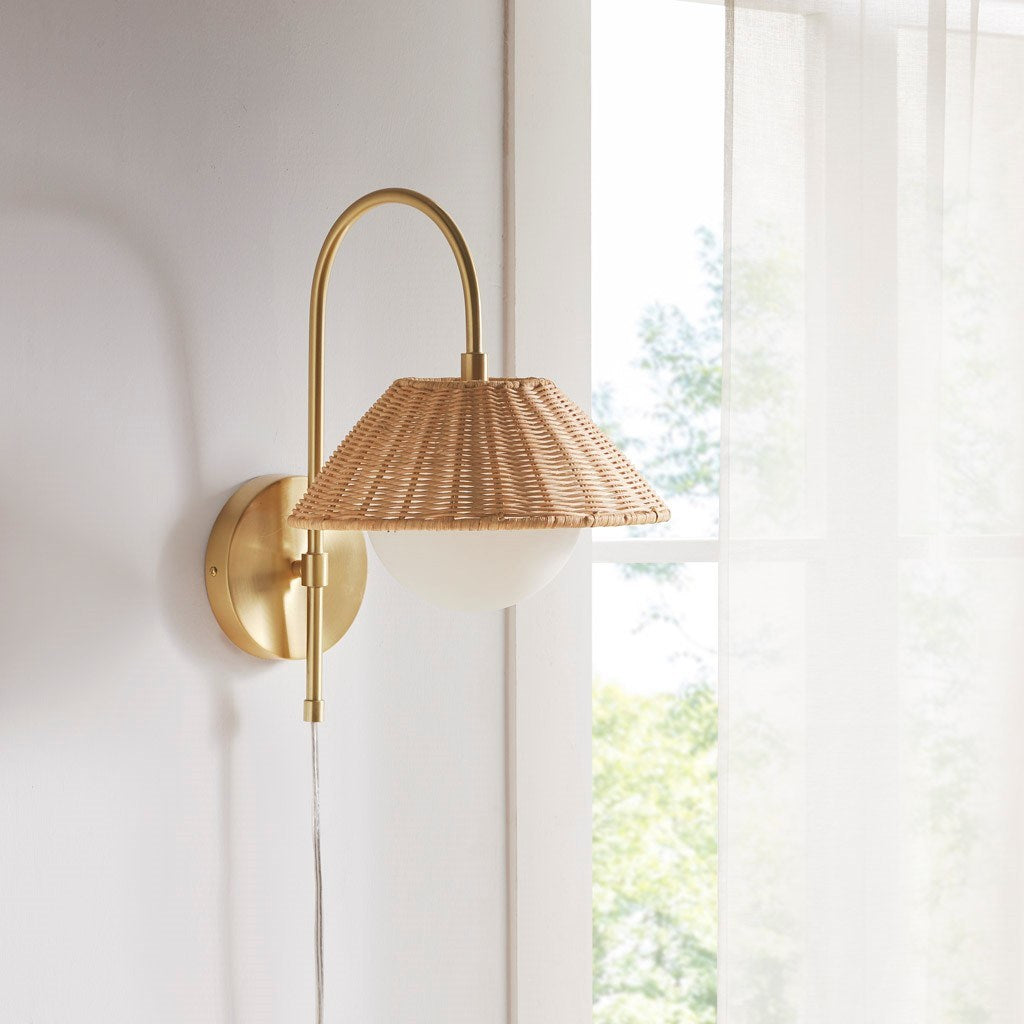 Rattan Weave Wall Sconce