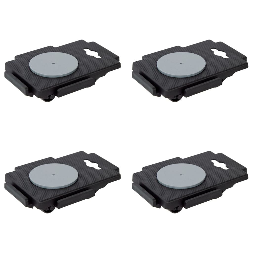 Moving Dollies with 8 Wheels 4 pcs Black Polypropylene 330.7 lb