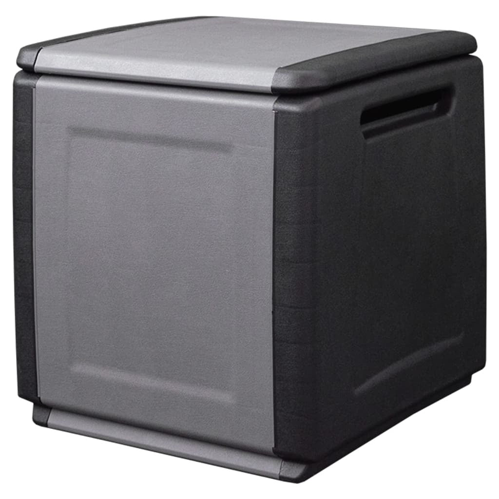 Patio Storage Box 21.3"x20.9"x22.4" 34.3 gal Dark Gray and Black