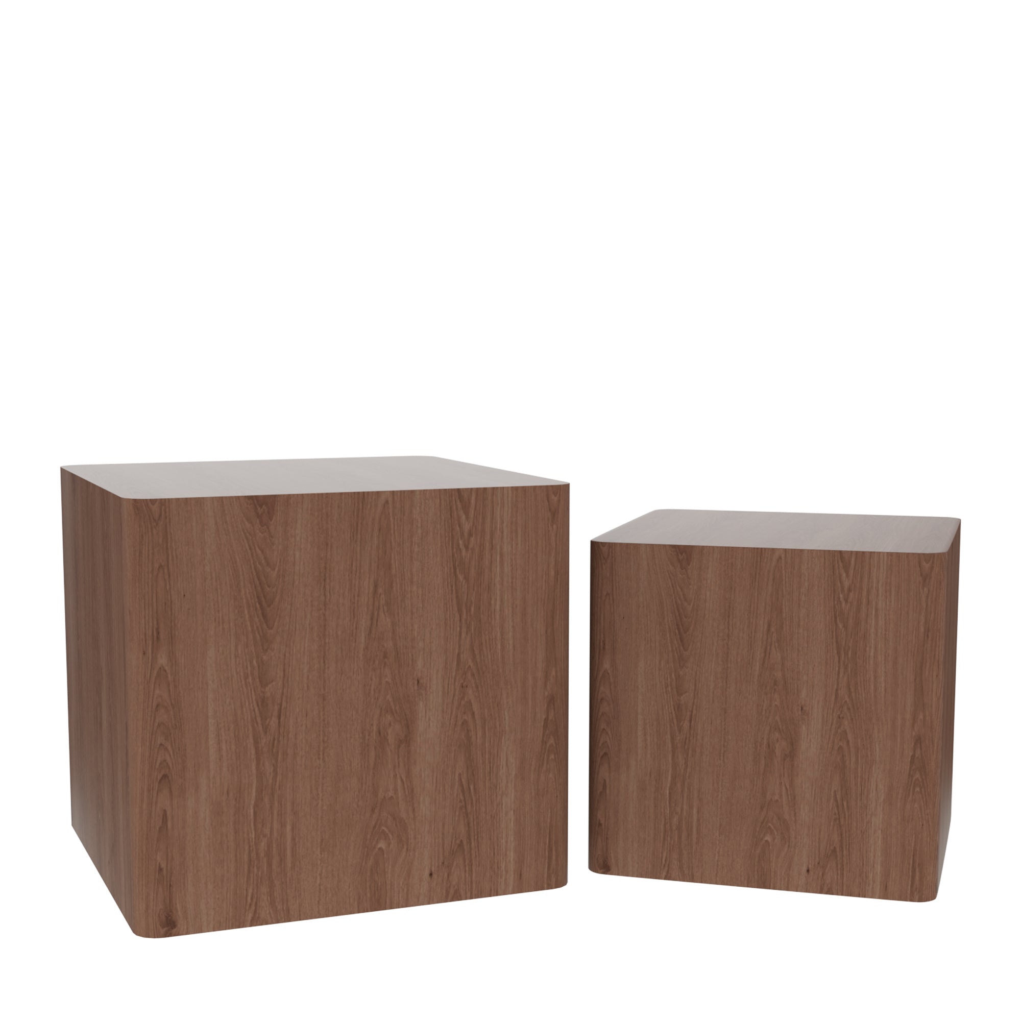 MDF Nesting table/side table/coffee table/end table for living room,office,bedroom Walnut, set of 2