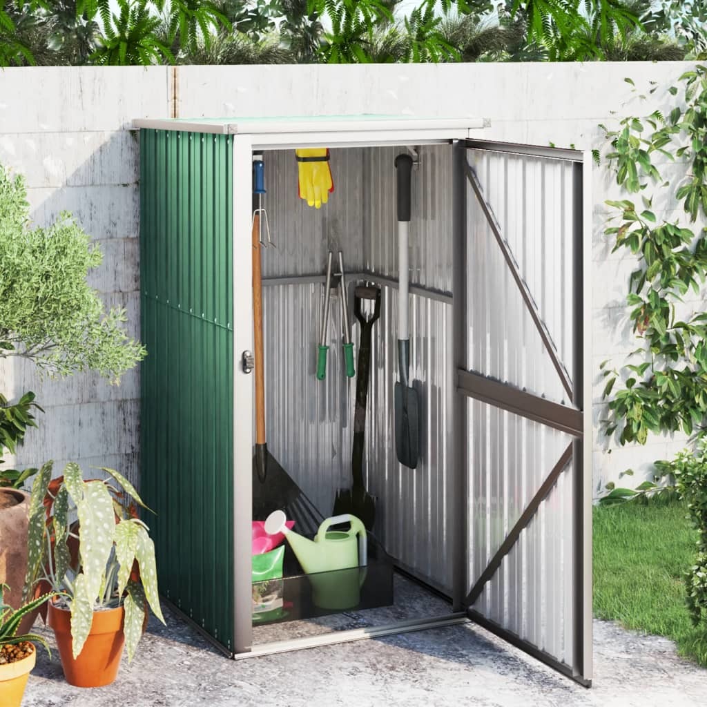 Garden Tool Shed Green 34.6"x35"x63.4" Galvanized Steel