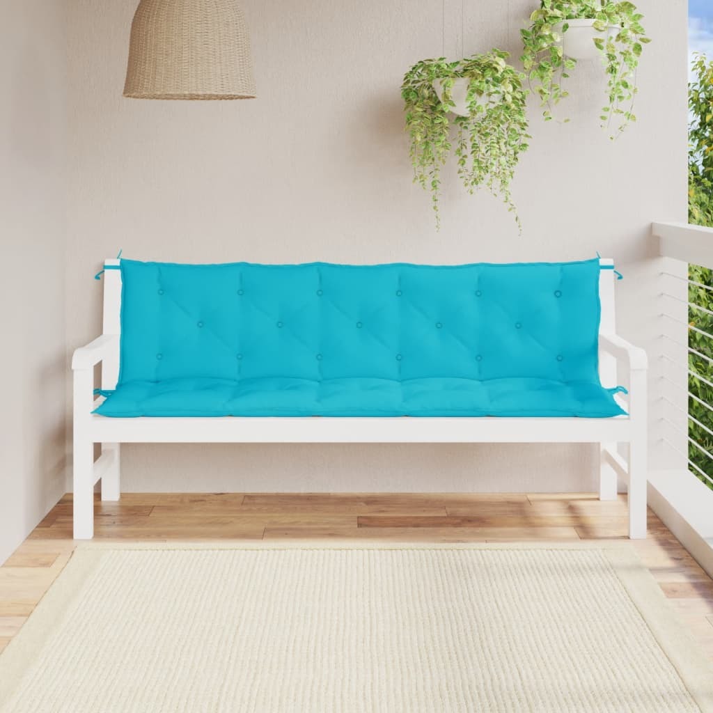 Garden Bench Cushions 2 pcs Turquoise Oxford Fabric