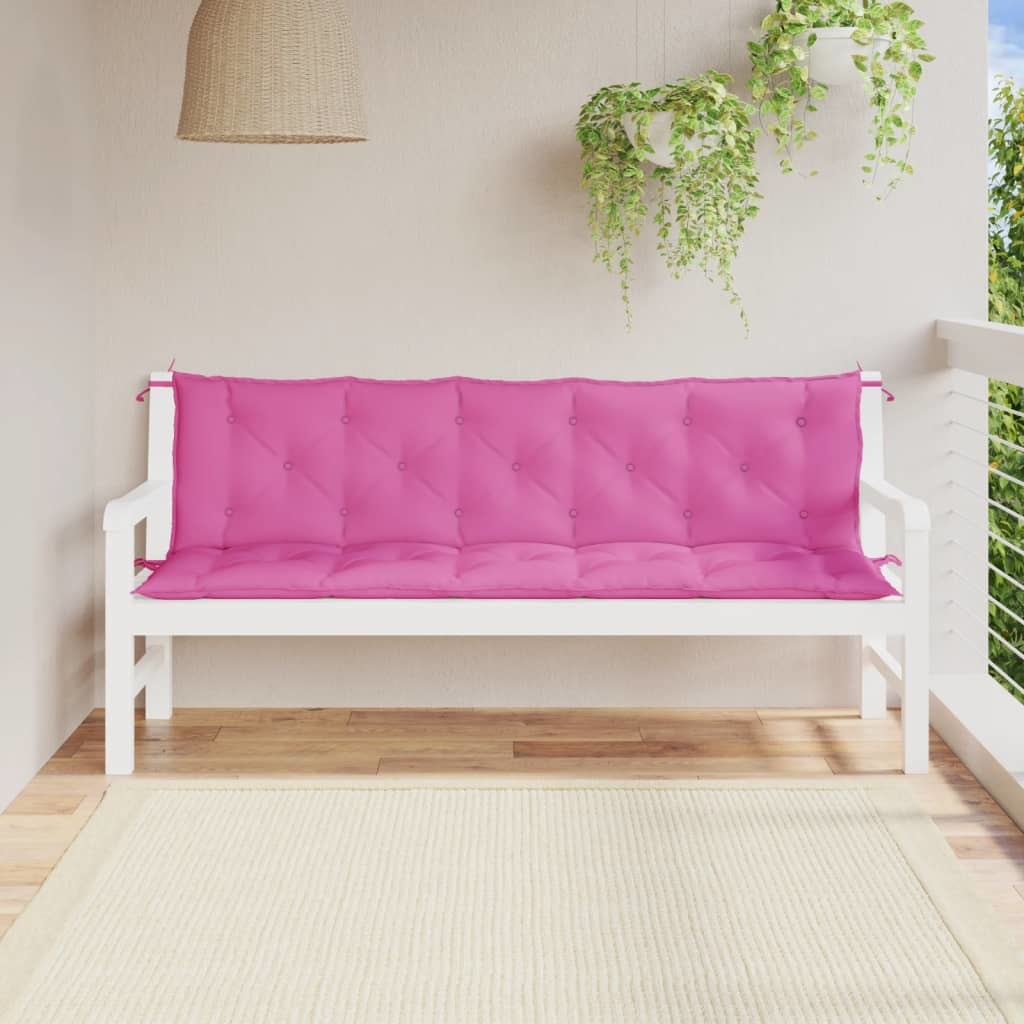 Garden Bench Cushions 2 pcs Pink Oxford Fabric