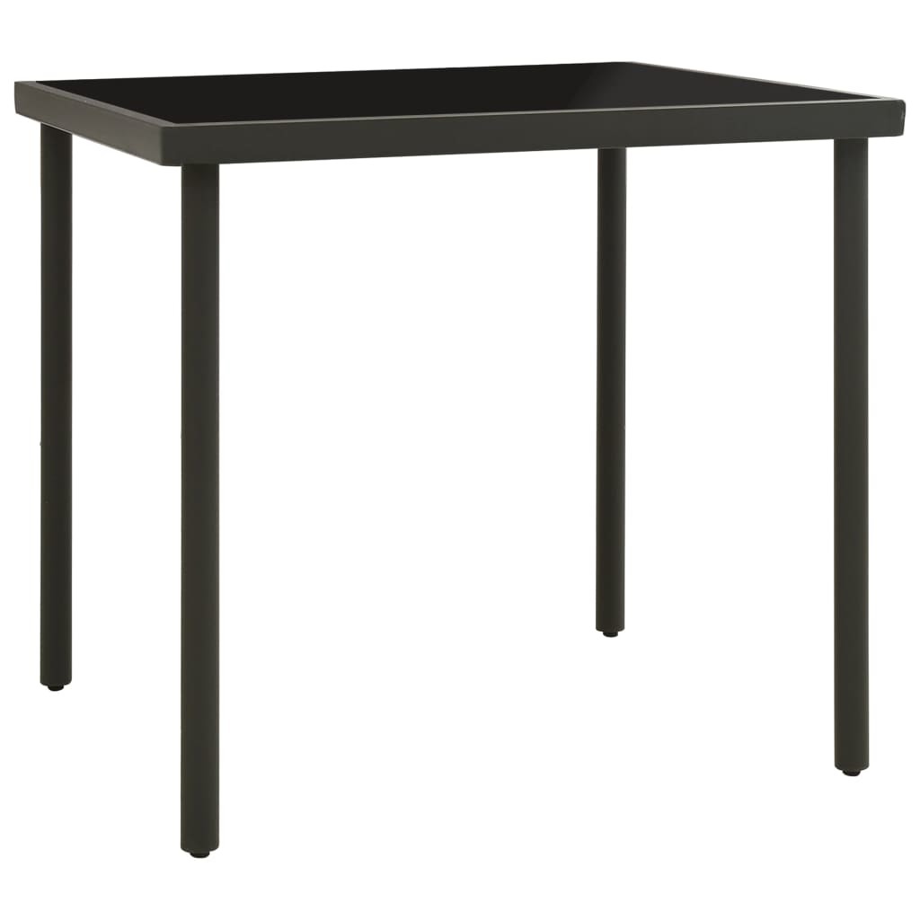 Patio Dining Table Anthracite 31.5"x31.5"x28.3" Glass and Steel