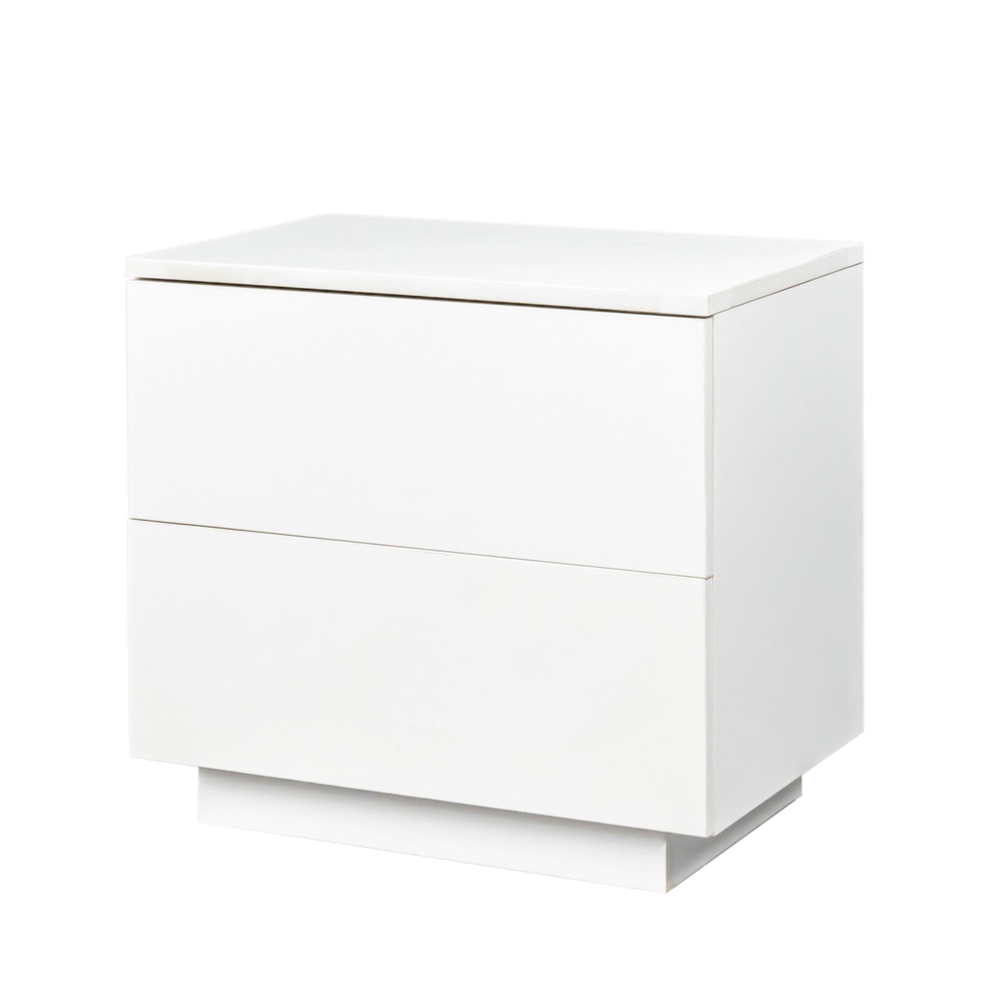 Modern High gloss UV Night Stand with 2 drawers & LED lights