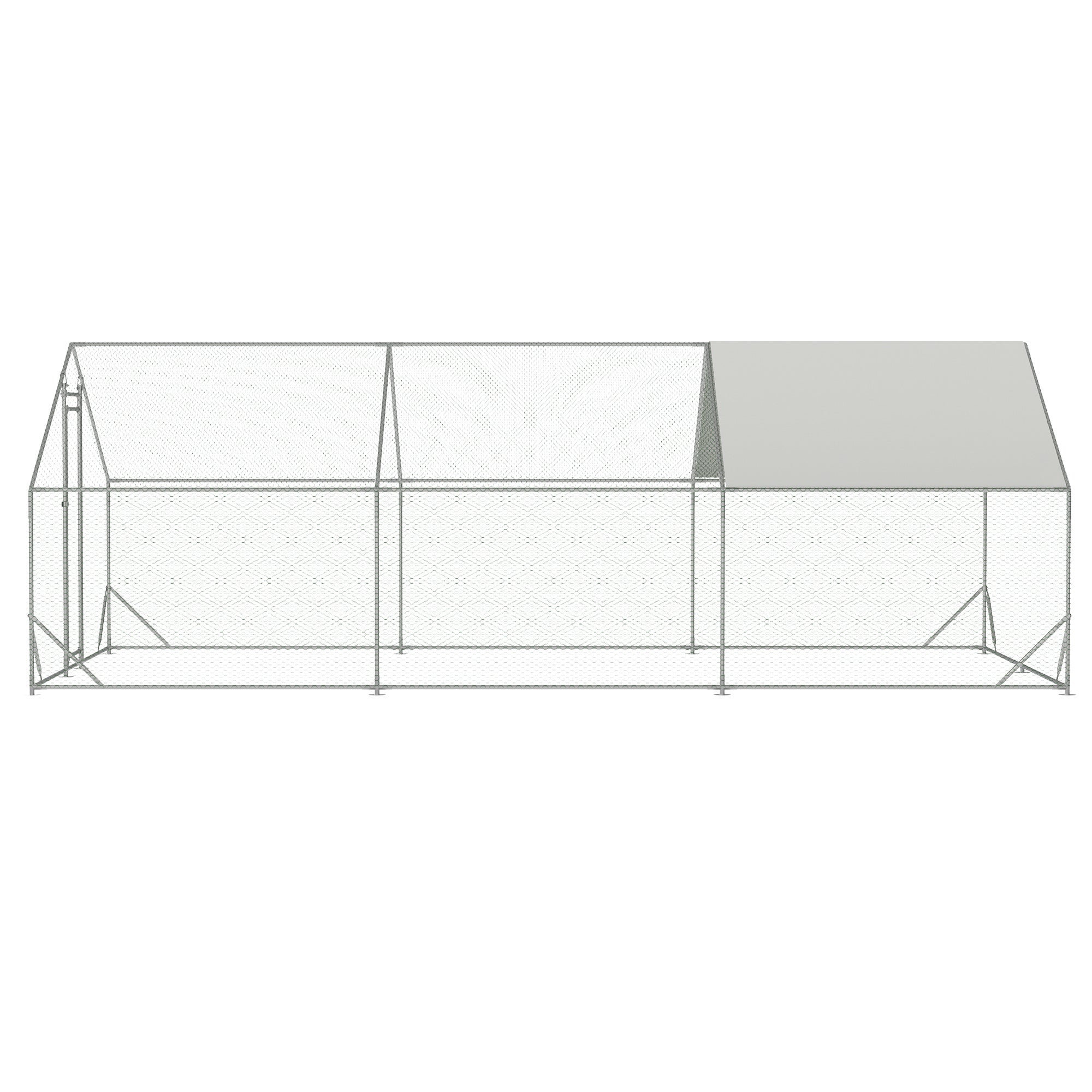 Large Metal Chicken Coop, Walk-in Chicken Run,Galvanized Wire Poultry Chicken Hen Pen Cage, Rabbits Duck Cages with Waterproof and Anti-Ultraviolet Co