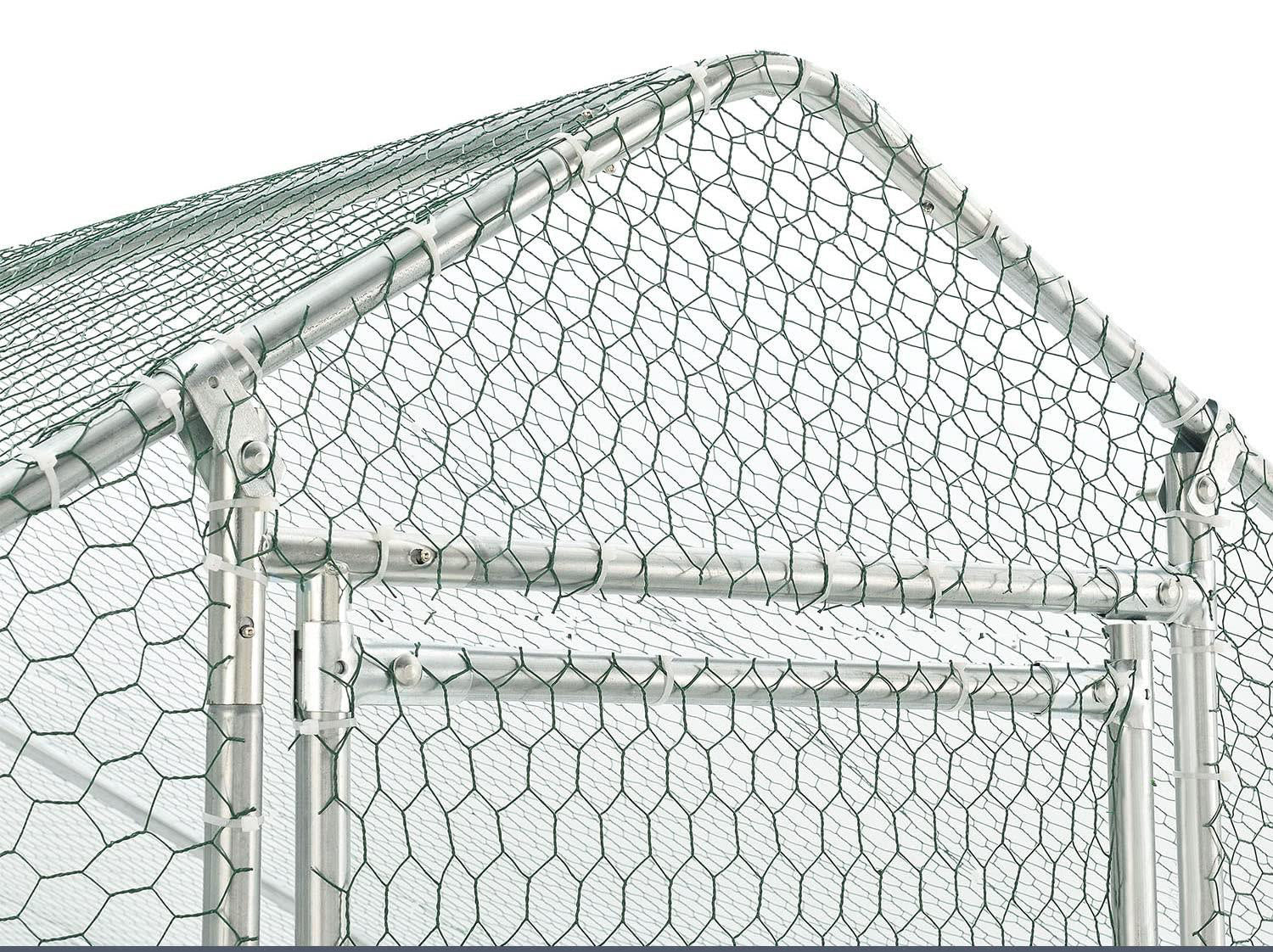 Large Metal Chicken Coop, Walk-in Chicken Run,Galvanized Wire Poultry Chicken Hen Pen Cage, Rabbits Duck Cages with Waterproof and Anti-Ultraviolet Co