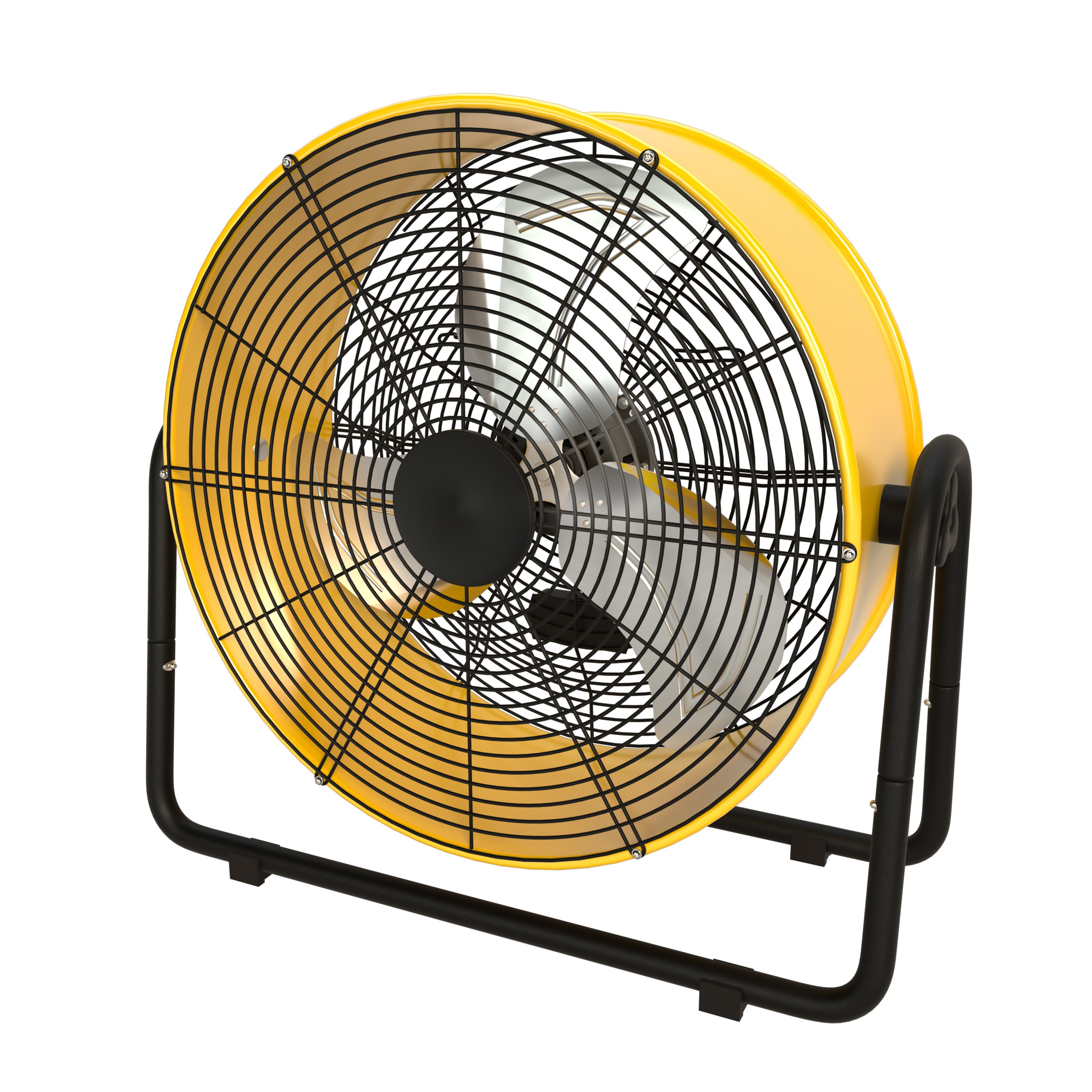 Simple Deluxe 20 Inch Heavy Duty Metal Industrial Drum Fan, 3 Speed Floor Fan for Warehouse, Workshop, Factory and Basement - High Velocity, Yellow