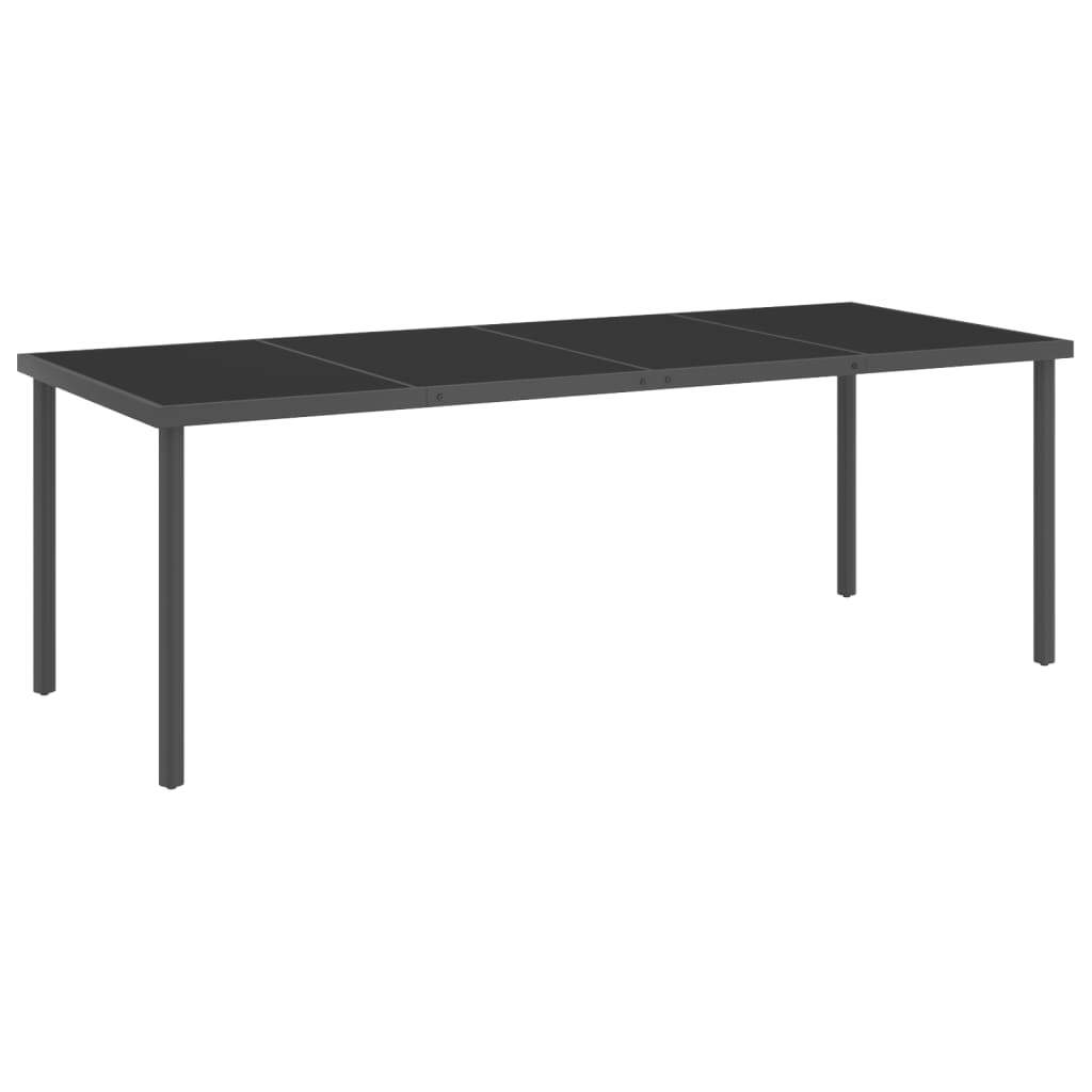 Patio Dining Table Anthracite 86.6"x35.4"x29.5" Steel and Glass