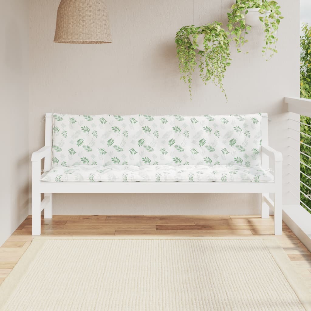 Garden Bench Cushions 2 pcs Leaf Pattern Oxford Fabric