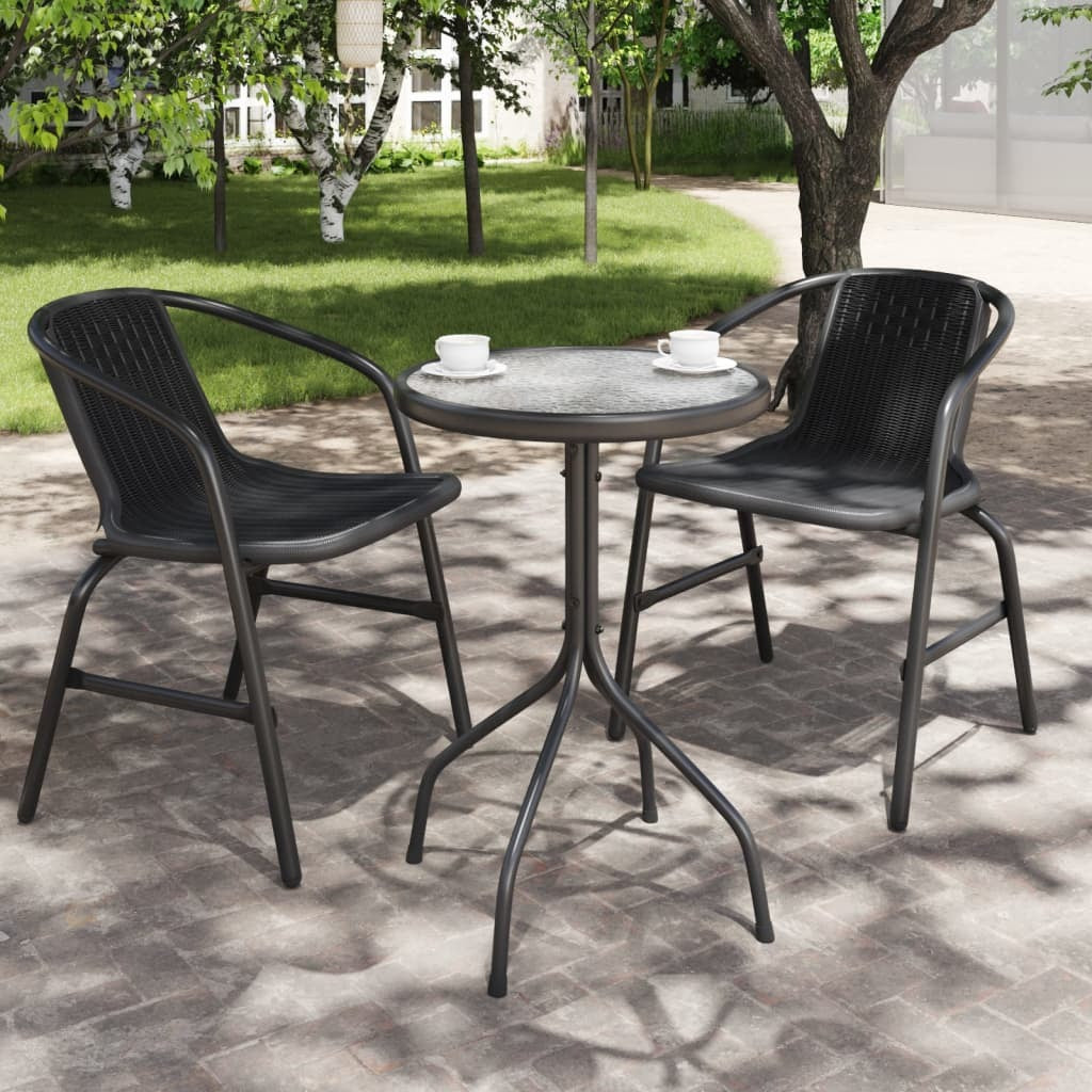 Patio Table Ø19.7"x28" Steel Anthracite