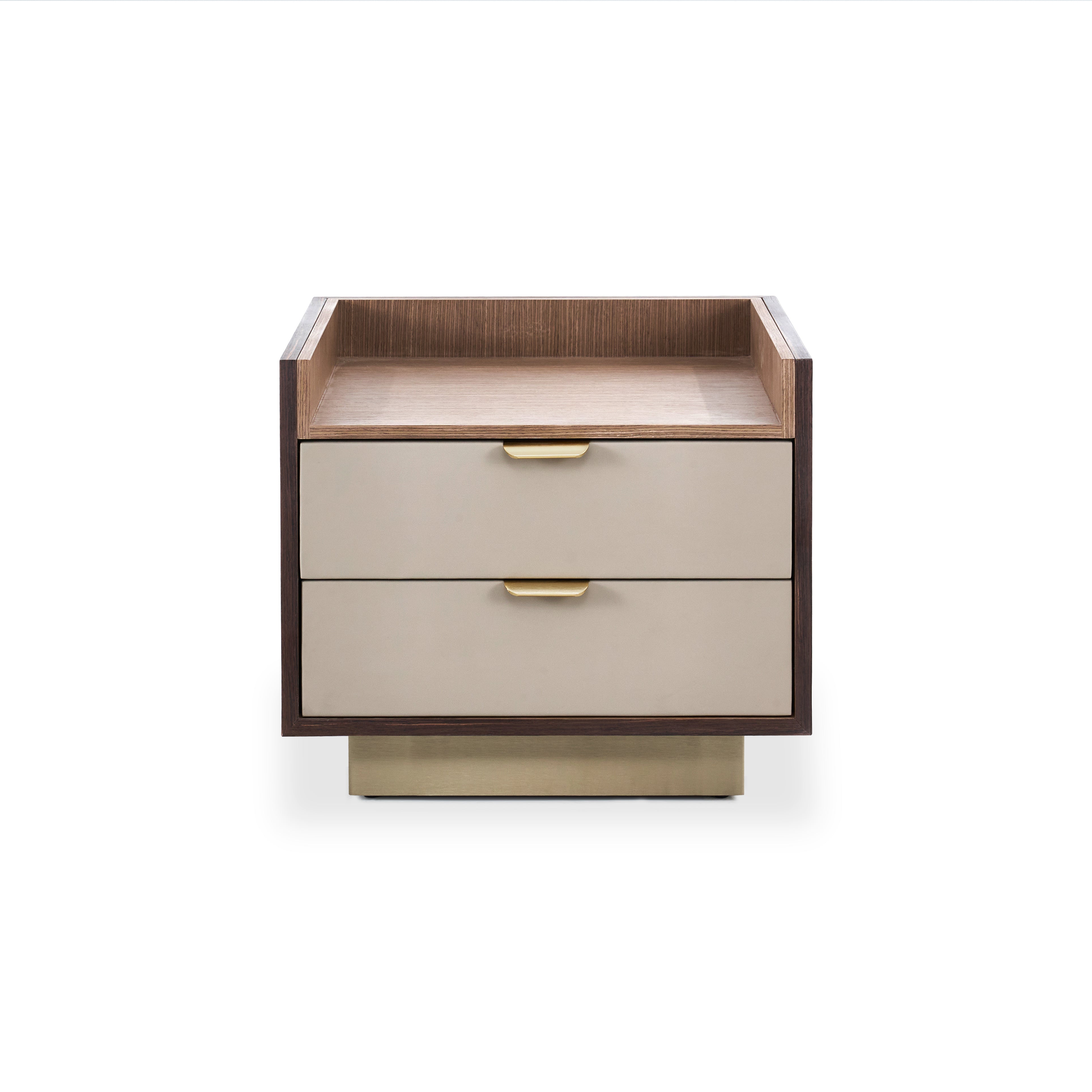 2-Drawer Metal Base Nightstand