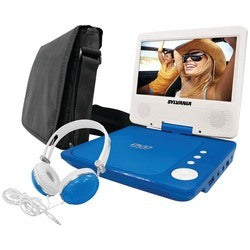 Sylvania 7&quot; Swivel-screen Portable Dvd Player Bundle (blue)