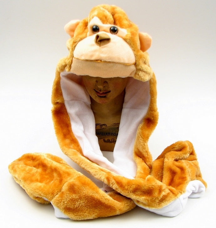 Large Monkey Plush Hat