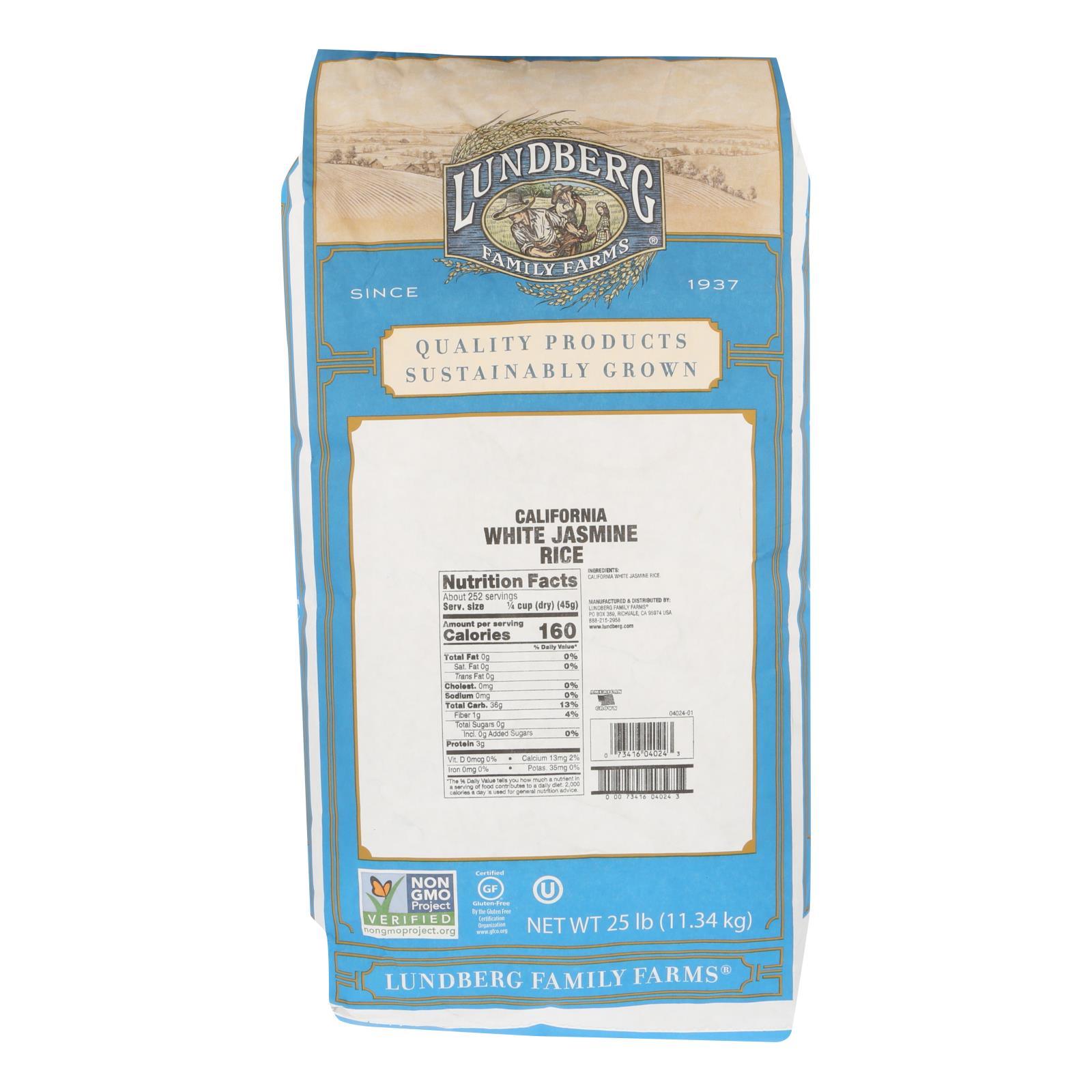 Lundberg Family Farms Ecofarmed Rice Jasmine White - Single Bulk Item - 25lb