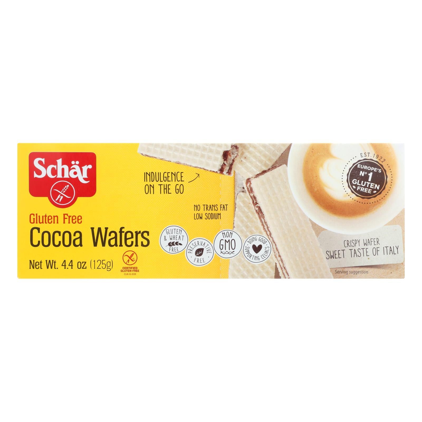 Schar Cocoa Wafers - Case Of 12 - 4.4 Oz.