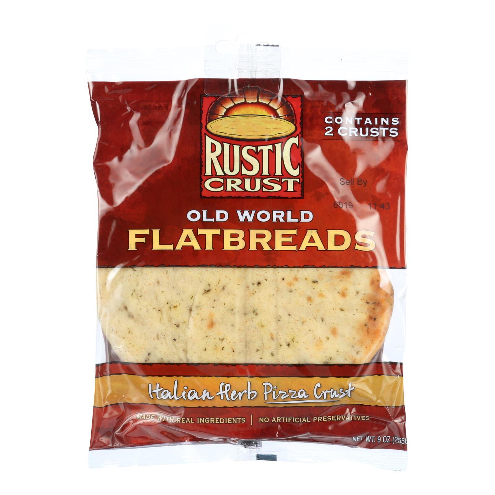 Rustic Crust Pizza Crust - Flatbreads - Italian Herb - 2 Pack - 9 Oz - Case Of 12